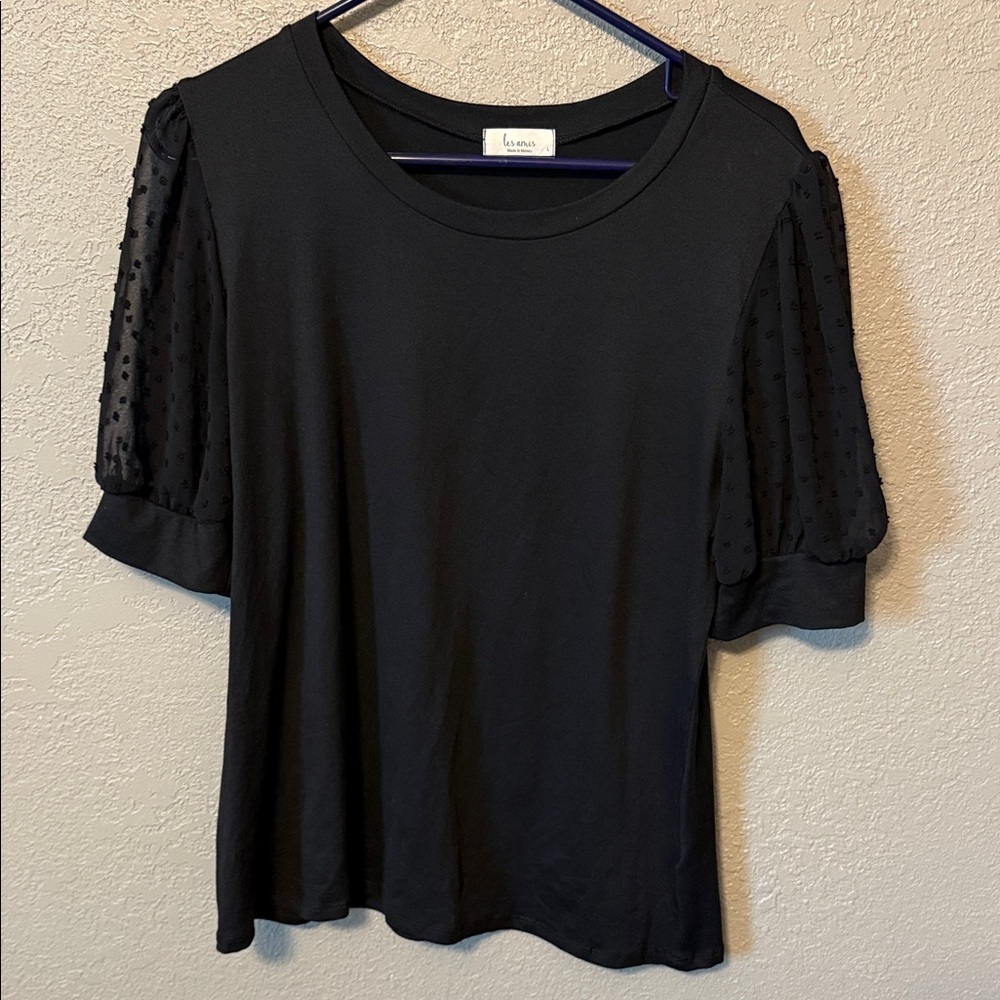 Les Amis Black Classic women’s short sleeved top size L